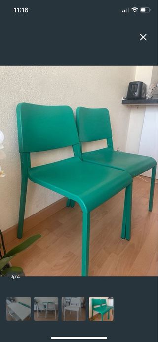 Mesa comedor blanca con 4 sillas Ikea