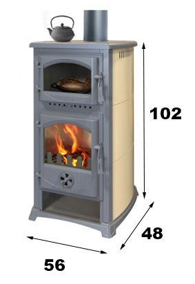 ESTUFA LEÑA CON HORNO 11 kW