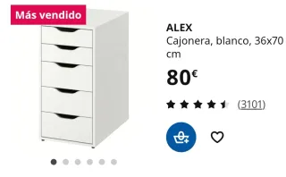 Cajoneras Ikea Blancas (2 tamaños)