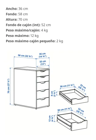 Cajoneras Ikea Blancas (2 tamaños)