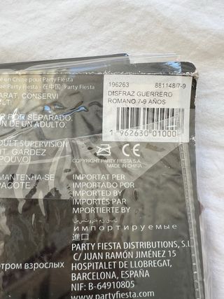 Disfraz Romano Niño Talla 5-6