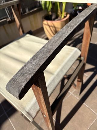 4 Sillas de tela y madera plegables precio unidad