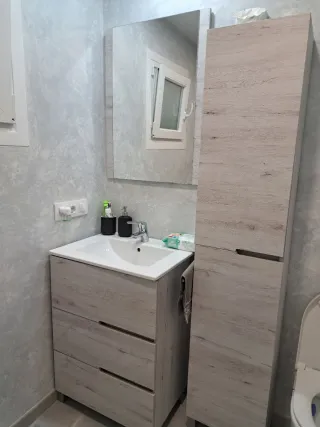 Conjunto mueble de baño madera,solo Mallorca