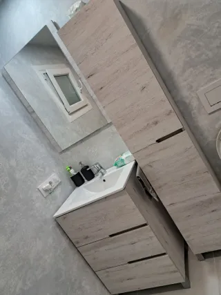 Conjunto mueble de baño madera,solo Mallorca