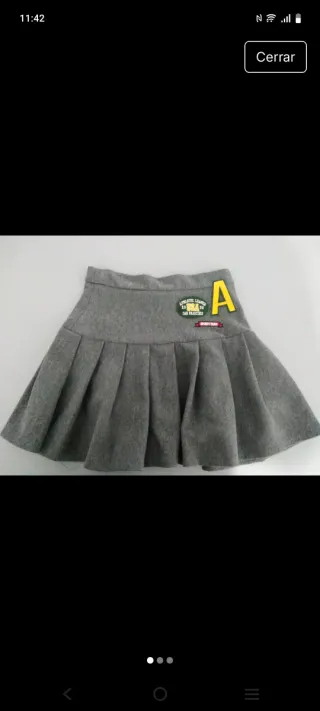 Falda Zara gris plisada