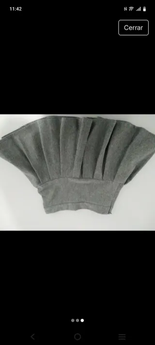 Falda Zara gris plisada