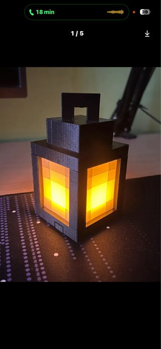 Lámpara Minecraft Pixelada