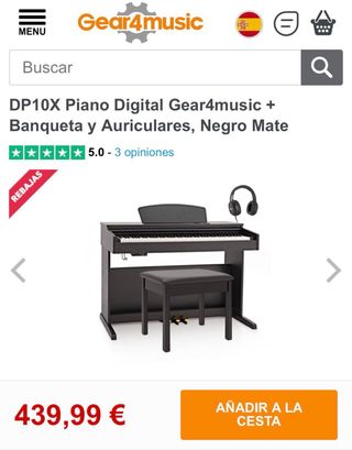 Piano Digital Negro DP10X Gear4Music
