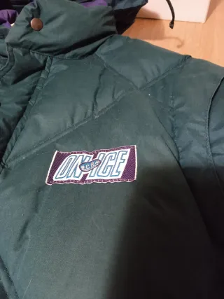 Piumino uomo verde e viola