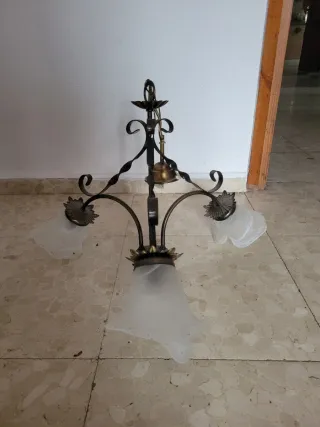 Lámpara de techo metal y cristal