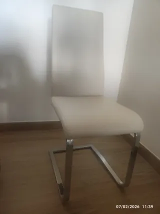 6 Sillas Balancín Polipiel Beige