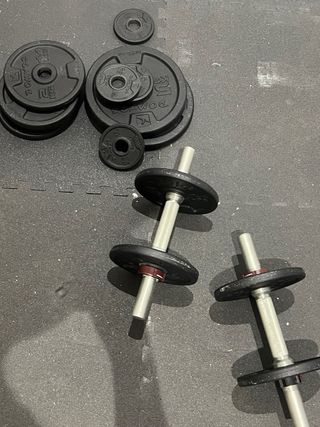 Banco de pesas Domyos + Barra y discos