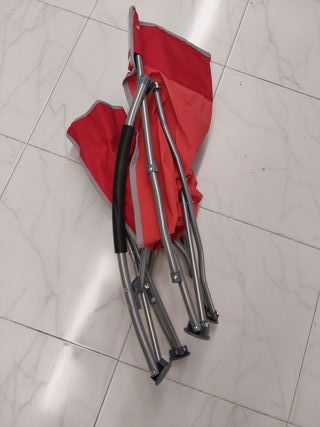 Board Masters VW Collection - Silla Plegable de Playa con Bolsa de Transporte T1 Camper Bus 70 cm Rojo