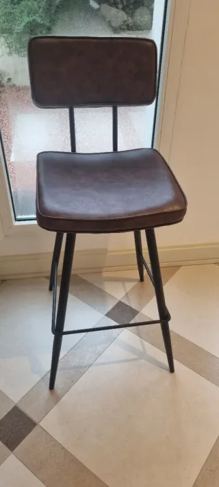Taburetes de cocina cuero marrón