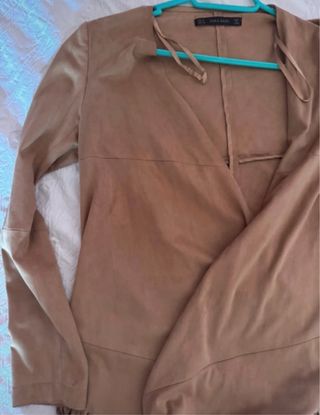 Chaqueta efecto ante de zara