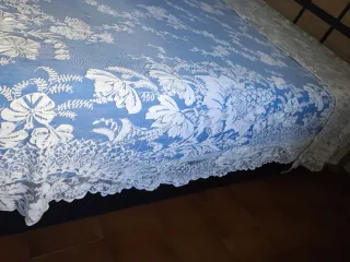 Colcha novia antigua tul encaje