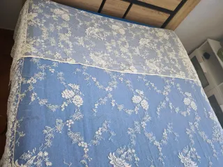 Colcha novia antigua tul encaje