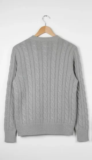 Jersey Polo Ralph Lauren gris trenzado