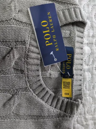 Jersey Polo Ralph Lauren gris trenzado