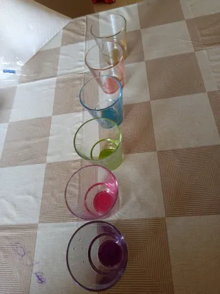 Set 6 bicchieri colorati in buone condizioni come