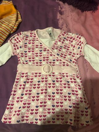 Vestido niña rosa estampado 98cm