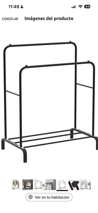 Burro para ropa metálico negro