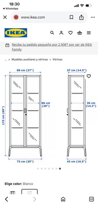Vitrina MILSBO IKEA Blanca