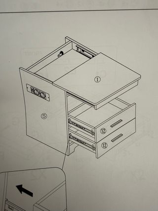 Mesita de noche con cajones