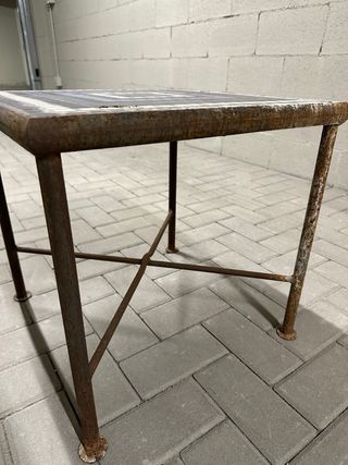Tavolino mosaico ferro battuto 45x45cm h45cm