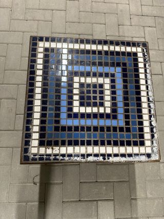 Tavolino mosaico ferro battuto 45x45cm h45cm