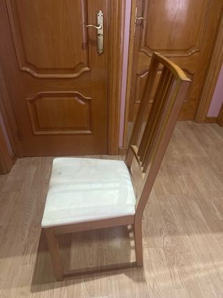 Sillas de salón madera tapicería cruda