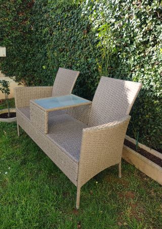 Banco terraza Casaria 2 plazas con mesa