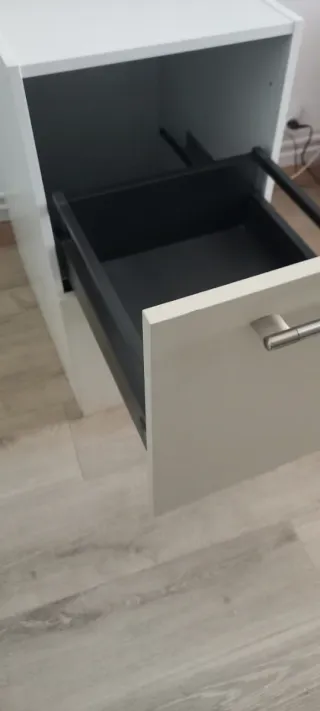 Armario Cajonero Lacado Beig y blanco. TPC cocinas