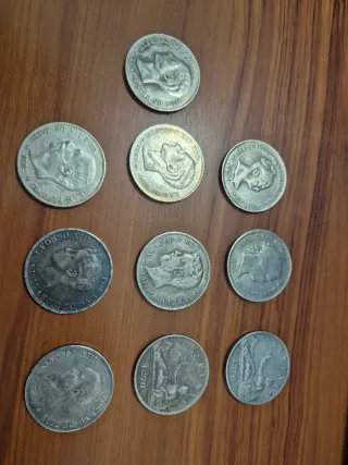 10 monedas reproducciones 5 Pesetas