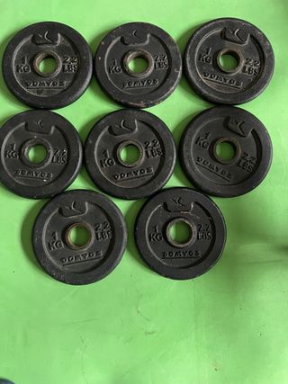 8 Discos Pesas Musculación 1kg Domyos