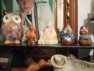 Búho y 4 Budas de la Suerte