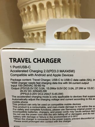 Caricabatterie Samsung 45W PD USB-C