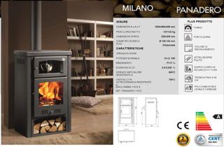 ESTUFA DE LEÑA CON HORNO ECODESIGN 6.7KW