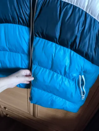 Chaleco acolchado azul y blanco Talla XXL