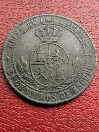 Isabel II 2 1/2 céntimos de escudo 1868 Jubia