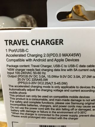 Caricabatterie Samsung 45W PD USB-C