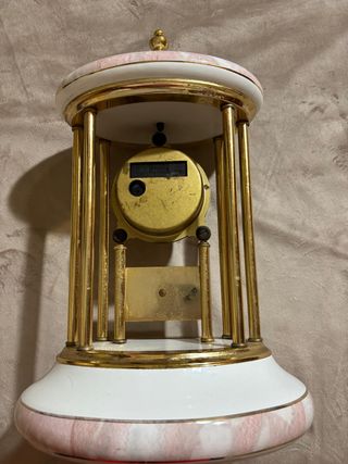 Orologio da Tavolo Vintage Ottone Marmo