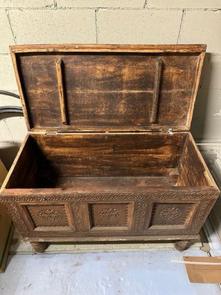 Cassapanca Indiana Legno Intagliato