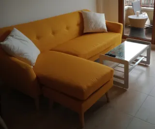 Sofá Chaise Longue Amarillo Tela