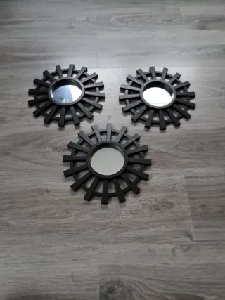 Set 3 Specchi Decorativi Sol Nero