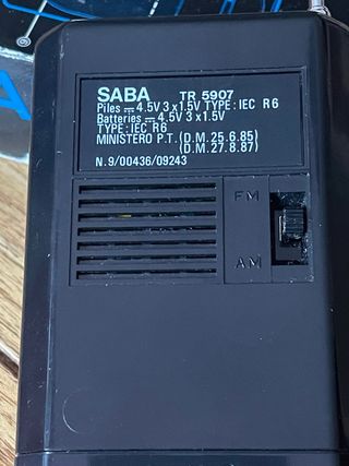 Radio Portátil SABA TR-5907 AM/FM Negra