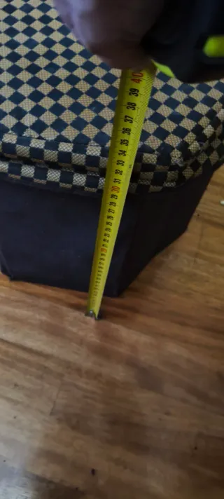 Taburete baúl hexagonal tela