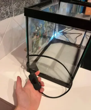 Pecera con fondo marino