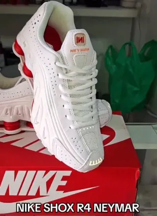 Nike Shox R4 Neymar Blancas Rojas