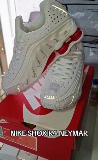Nike Shox R4 Neymar Blancas Rojas